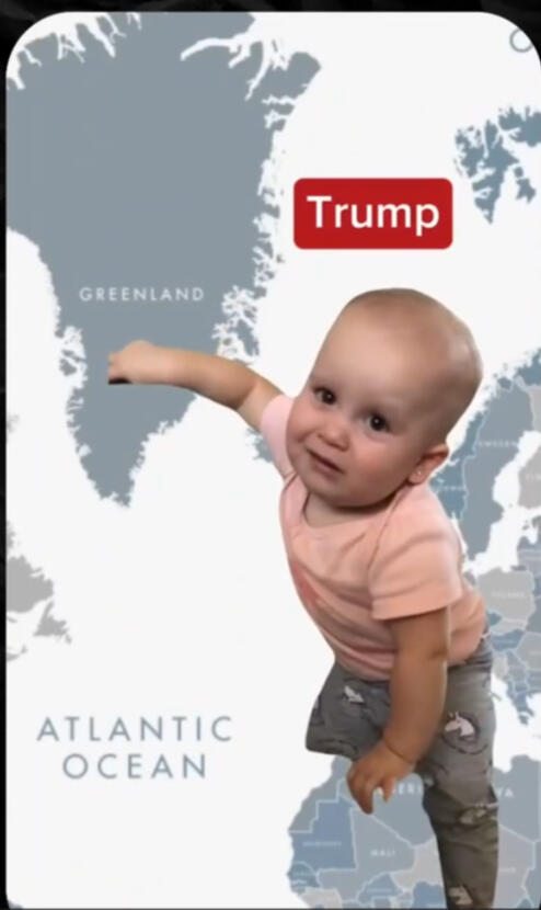 GRND meme banner showing Greenland ice and news headlines